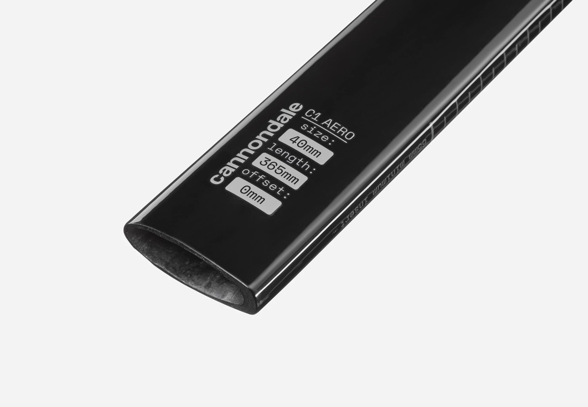 Cannondale C1 Aero 40 v2 Tija Sillín Ti 365mm 0mm Offset 2026 Negro #3