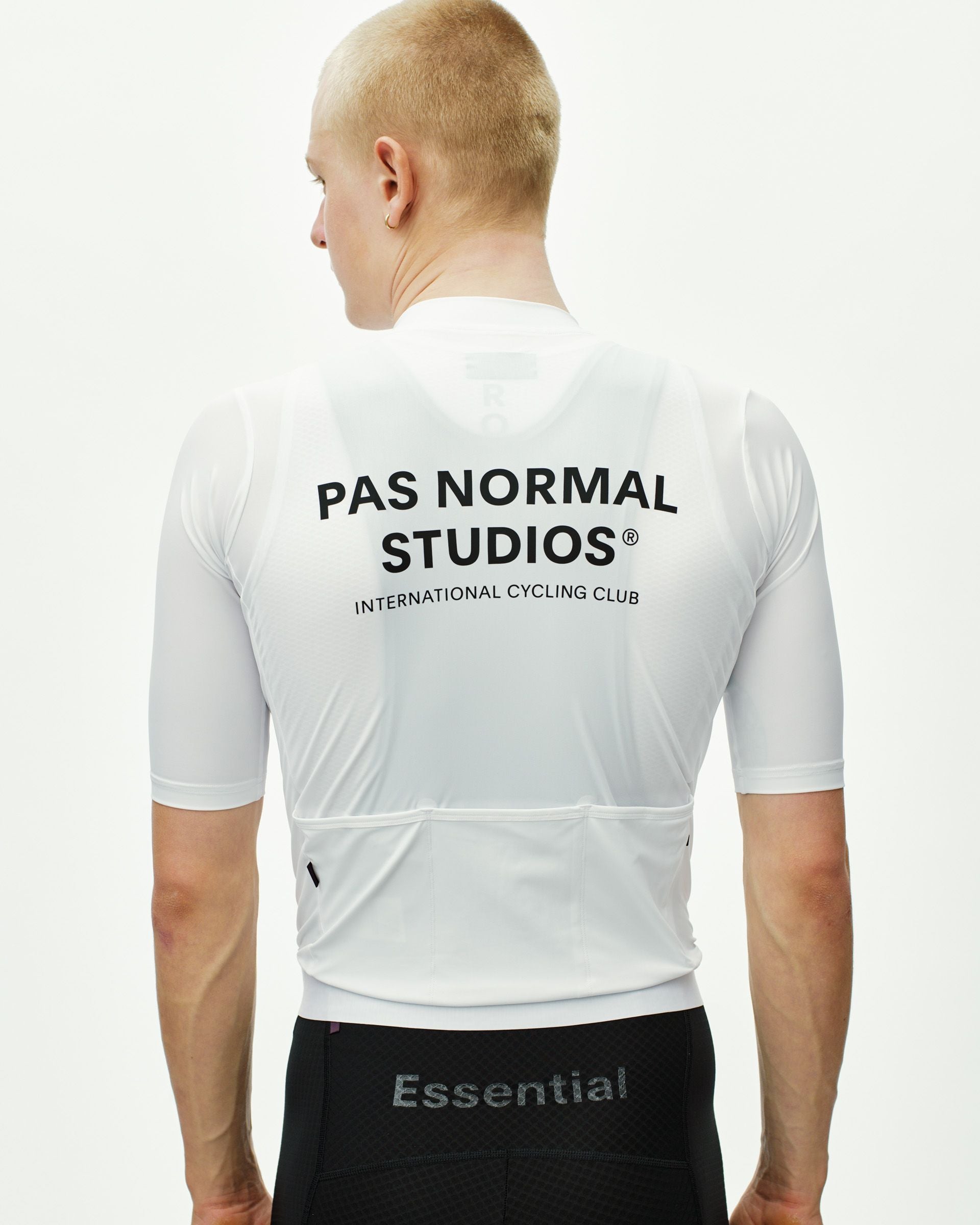 Maillot Manga Corta Pas Normal Studios Essential Hombre Blanco #5