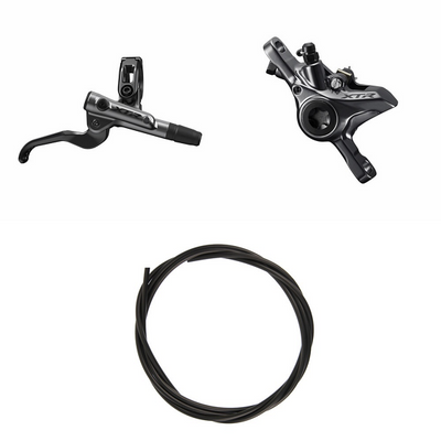 Kit Freno Disco Hidráulico Shimano XTR BR-M9100/BL-M9100 Trasero/Derecho Resina Sin Aletas/Adaptador Latiguillo 1700mm Negro
